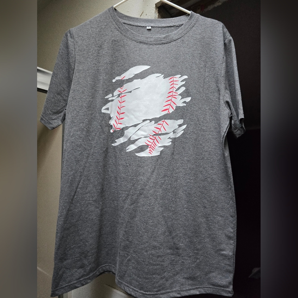 Gray Baseball Graphic T-Shirt
